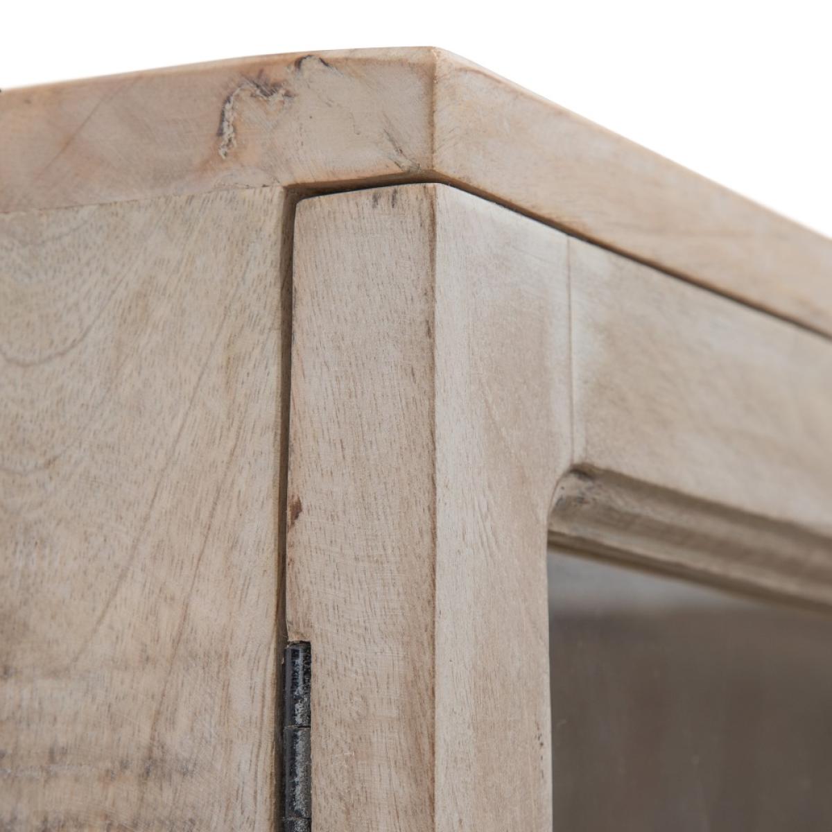 Vitrina blanco rozado madera de mango 120 x 40 x 194 cm
