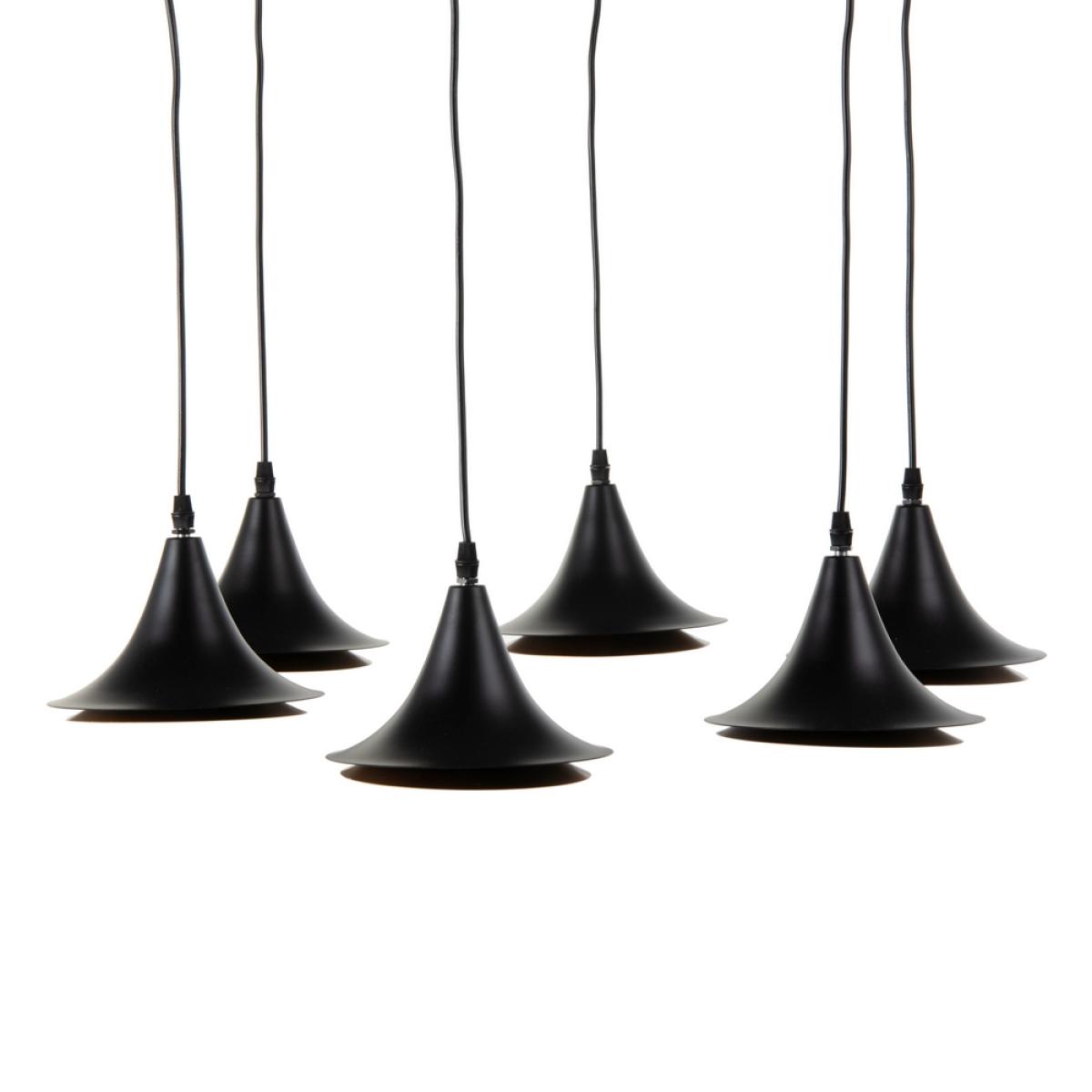 Lámpara techo negro-oro metal 51,50 x 51,50 x 100 cm