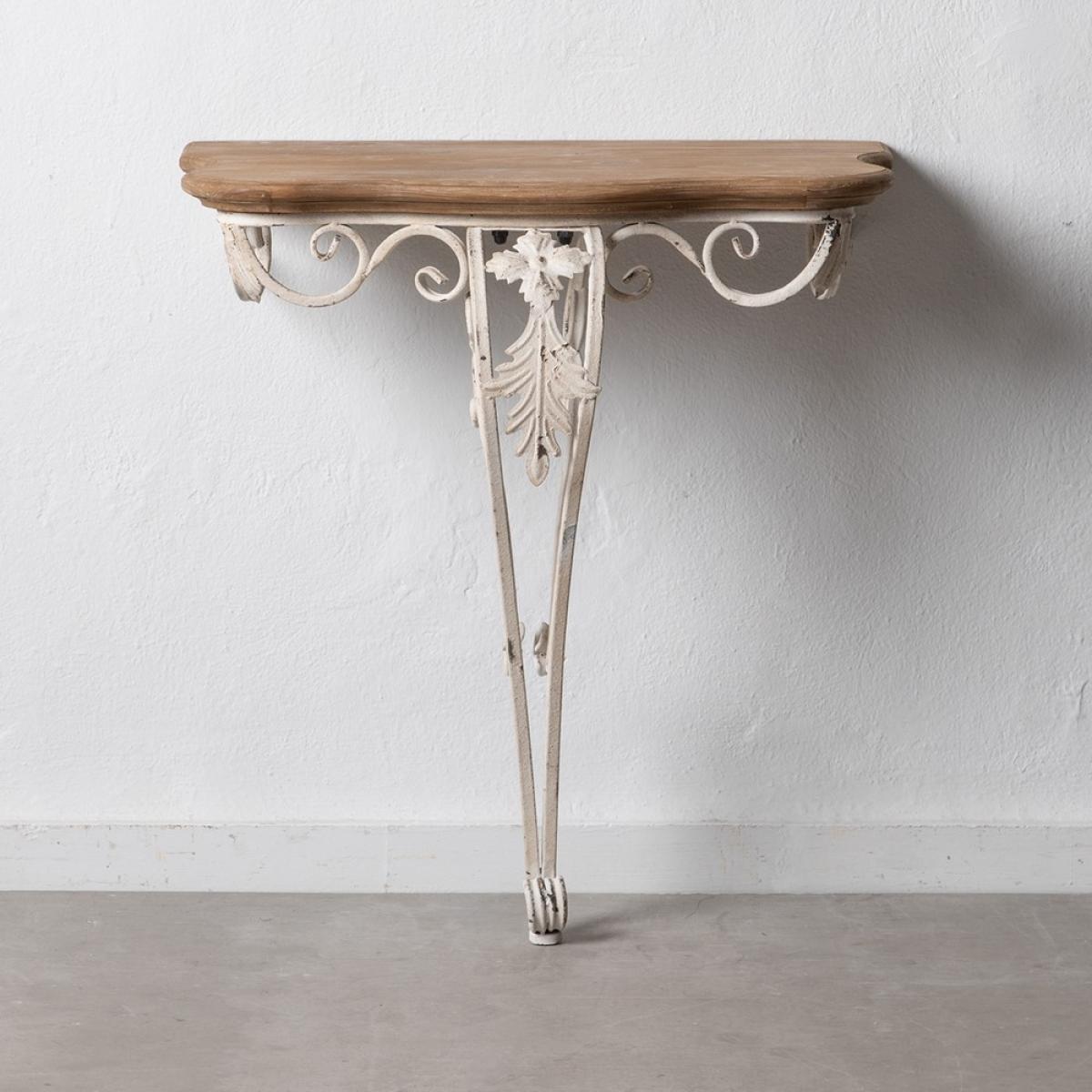 Consola blanco rozado madera - metal 70 x 44 x 76 cm