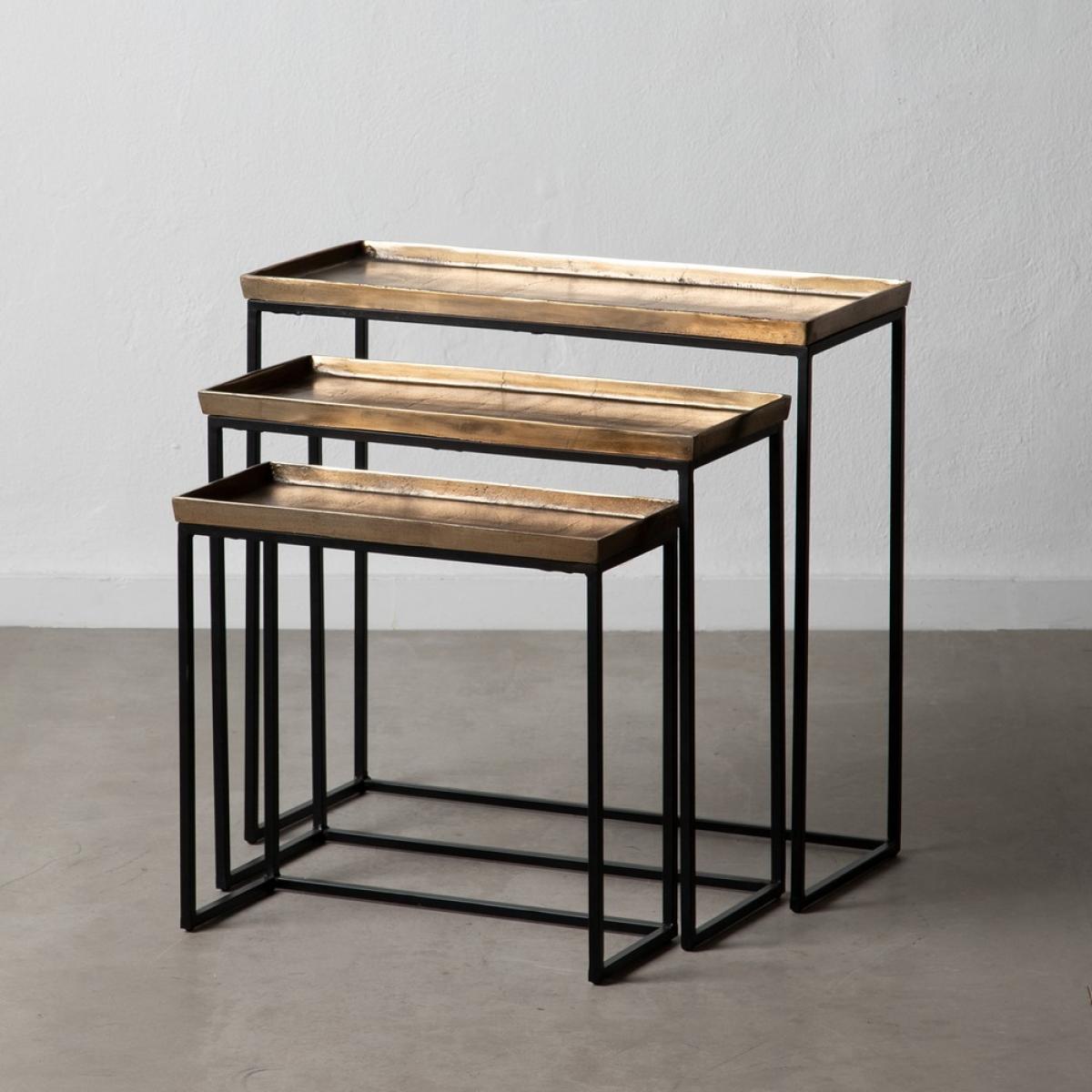 S-3 consola negro-cobre aluminio-hierro 69 x 29 x 66 cm
