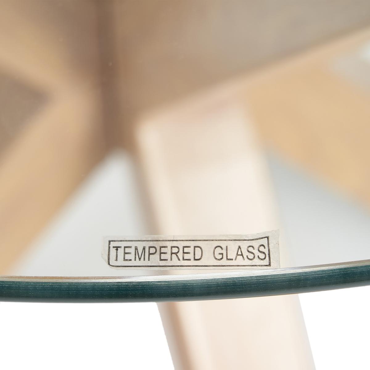 Mesa comedor natural cristal-metal 90 x 90 x 76 cm