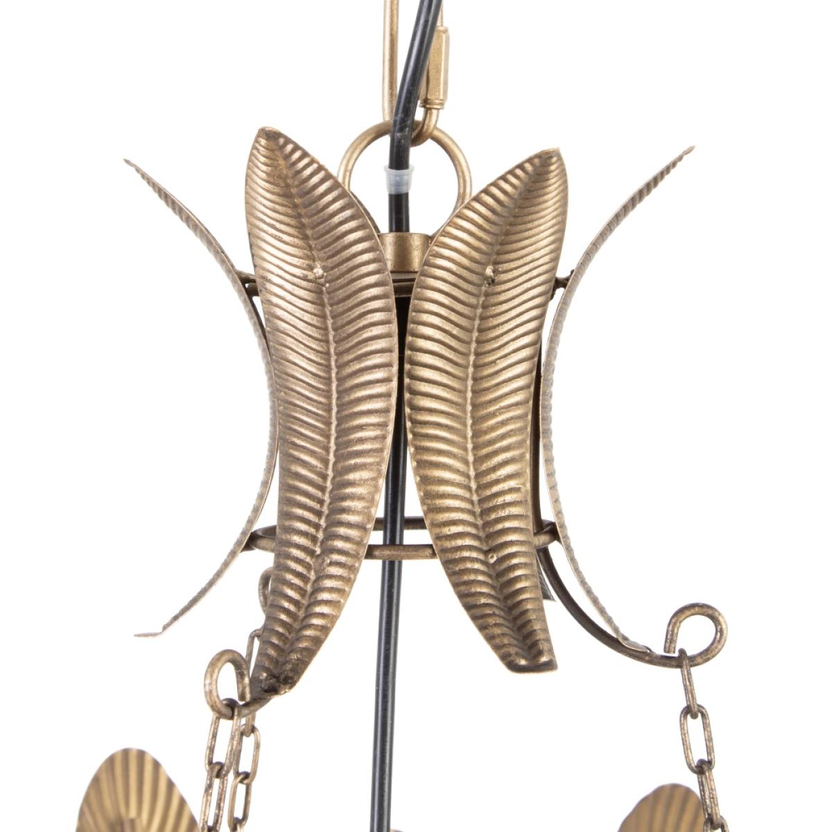 Lámpara techo hojas oro metal 55 x 55 x 60 cm