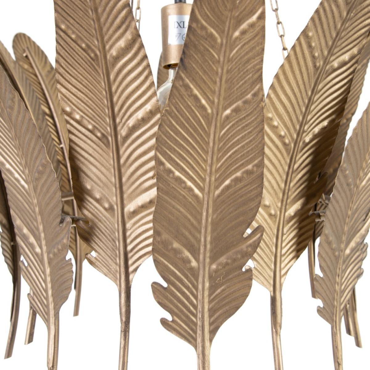 Lámpara techo hojas oro metal 55 x 55 x 60 cm