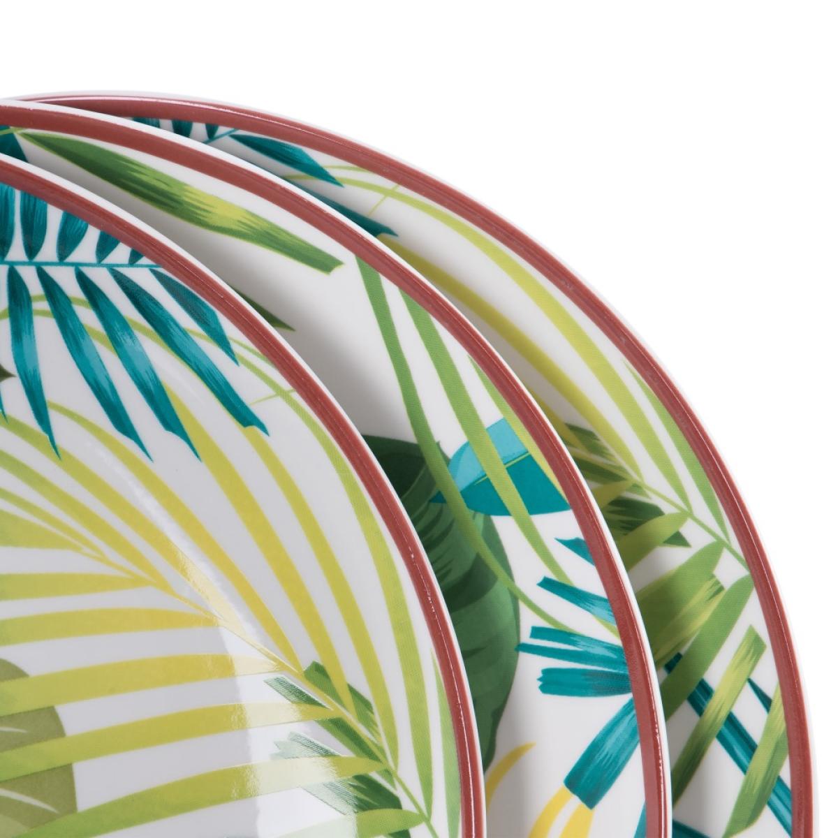 Vajilla 18 piezas azul-verde porcelana