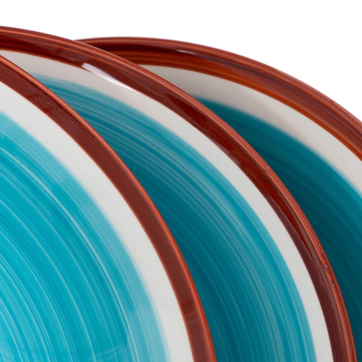 Vajilla 18 piezas azul-verde porcelana