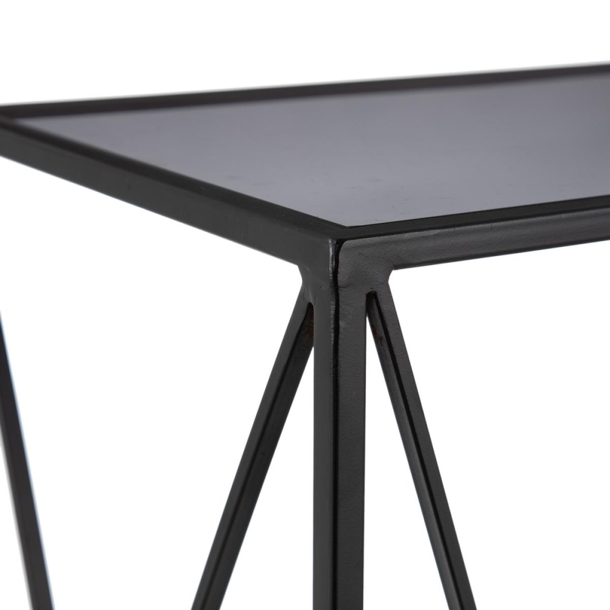 S-2 consolas negro metal - cristal 90 x 35 x 80 cm