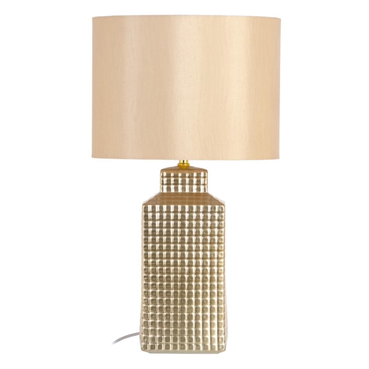 Lámpara mesa dorado cerámica-tejido 36 x 36 x 46 cm