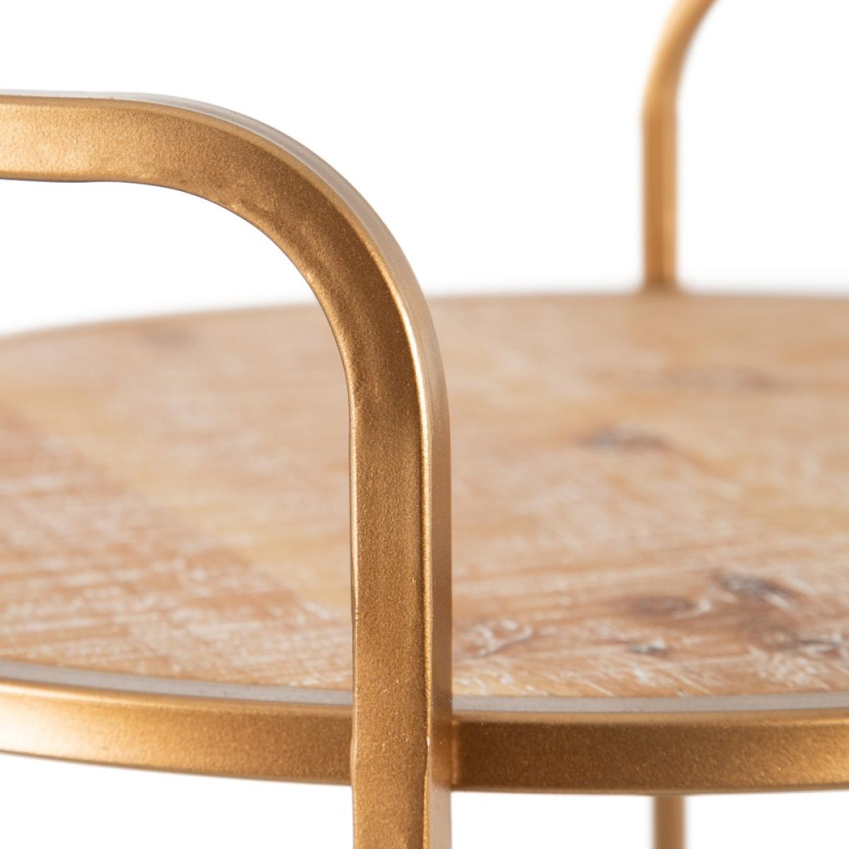 Camarera natural-oro metal - madera 46,50 x 46,50 x 77 cm