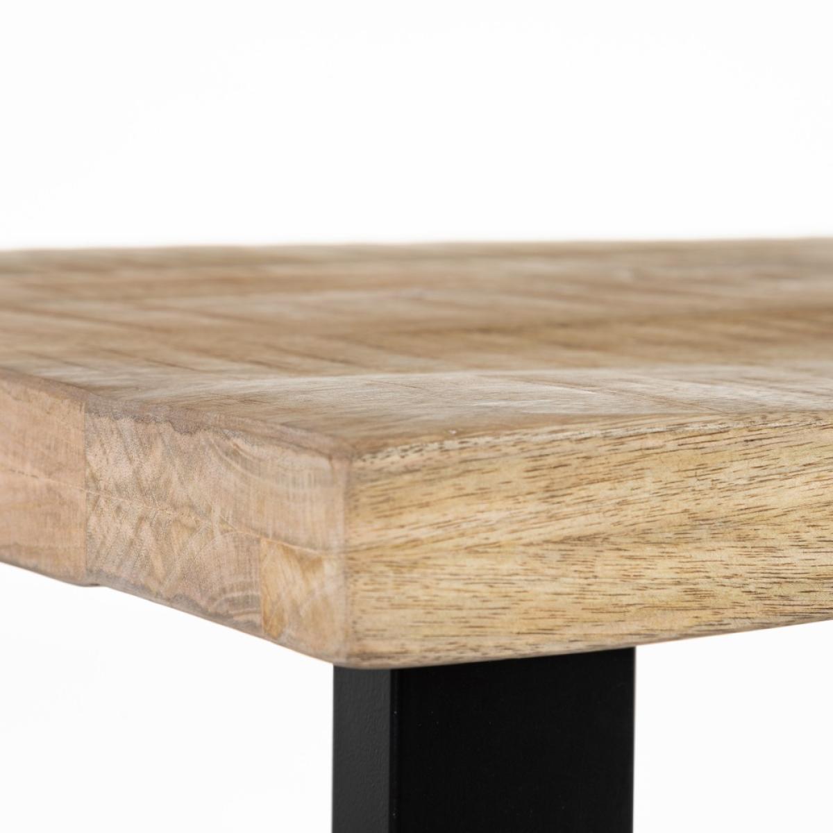 Mesa comedor natural-negro 160 x 80 x 76 cm
