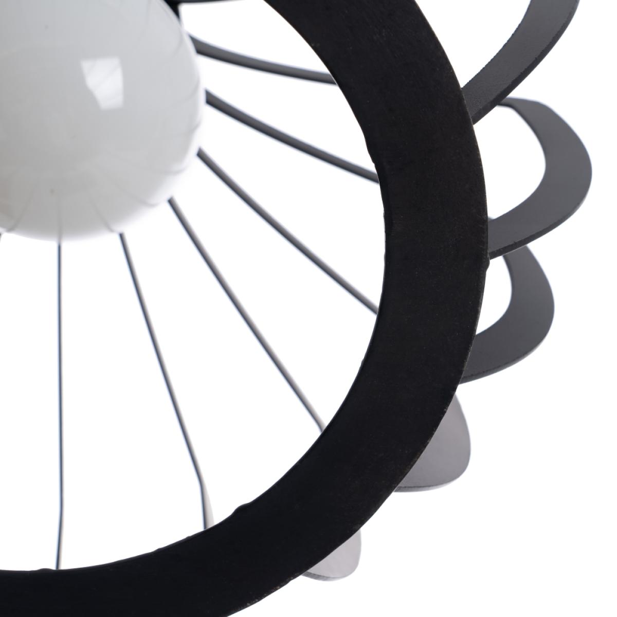 Lámpara techo negro metal iluminación 35 x 35 x 31 cm