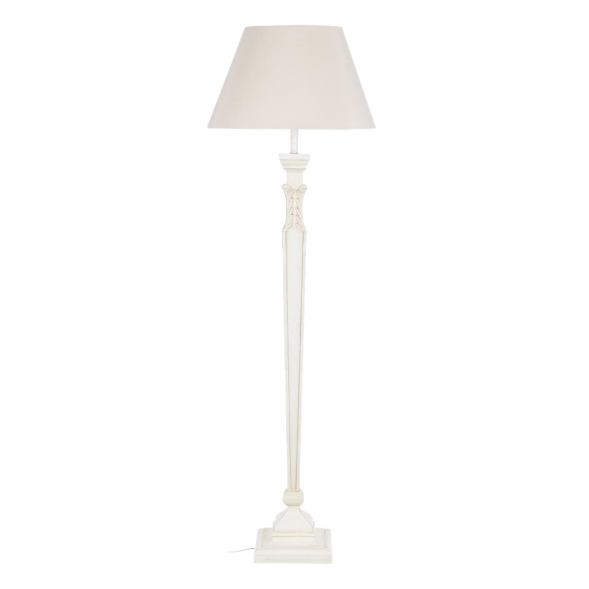 Lámpara suelo blanco rozado dm-tejido 50 x 50 x 157 cm