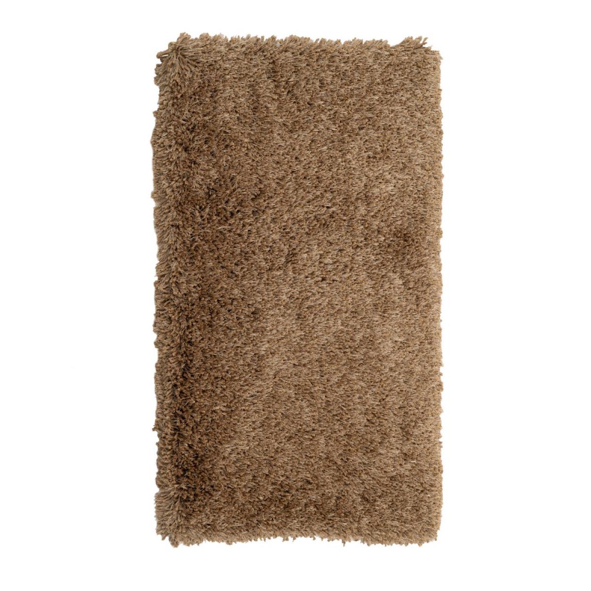 Alfombra marrón poliester decoración 80 x 150 cm