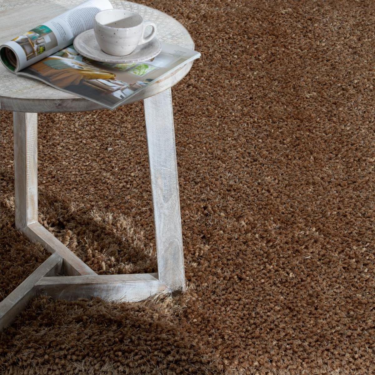 Alfombra marrón poliester decoración 80 x 150 cm