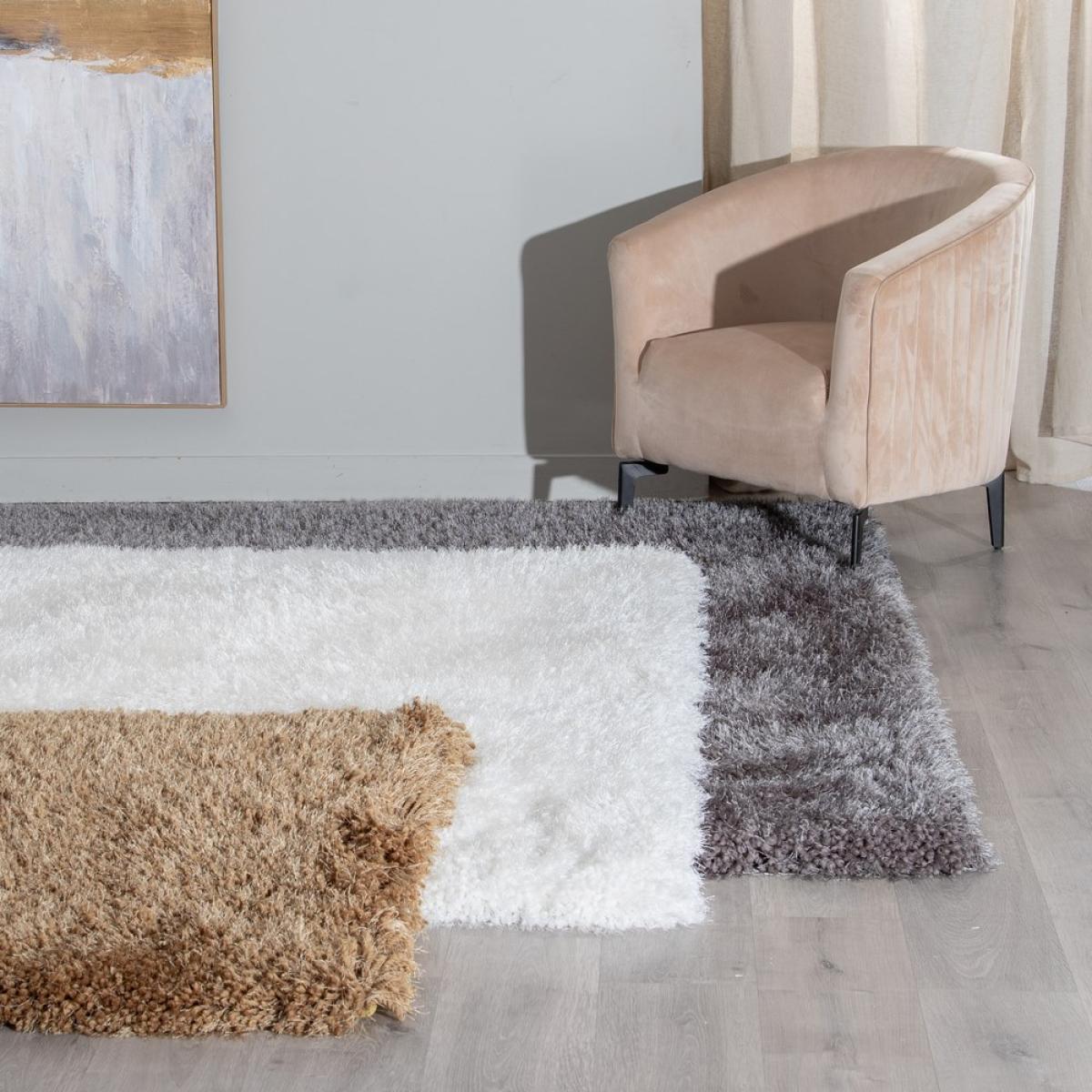 Alfombra marrón poliester decoración 80 x 150 cm