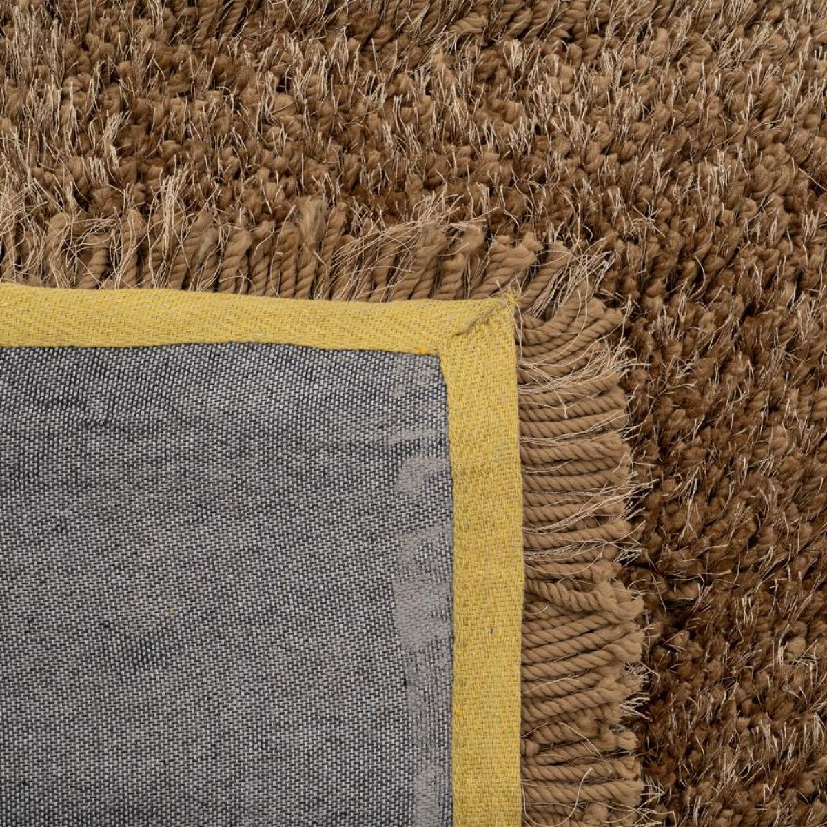 Alfombra marrón poliester decoración 80 x 150 cm
