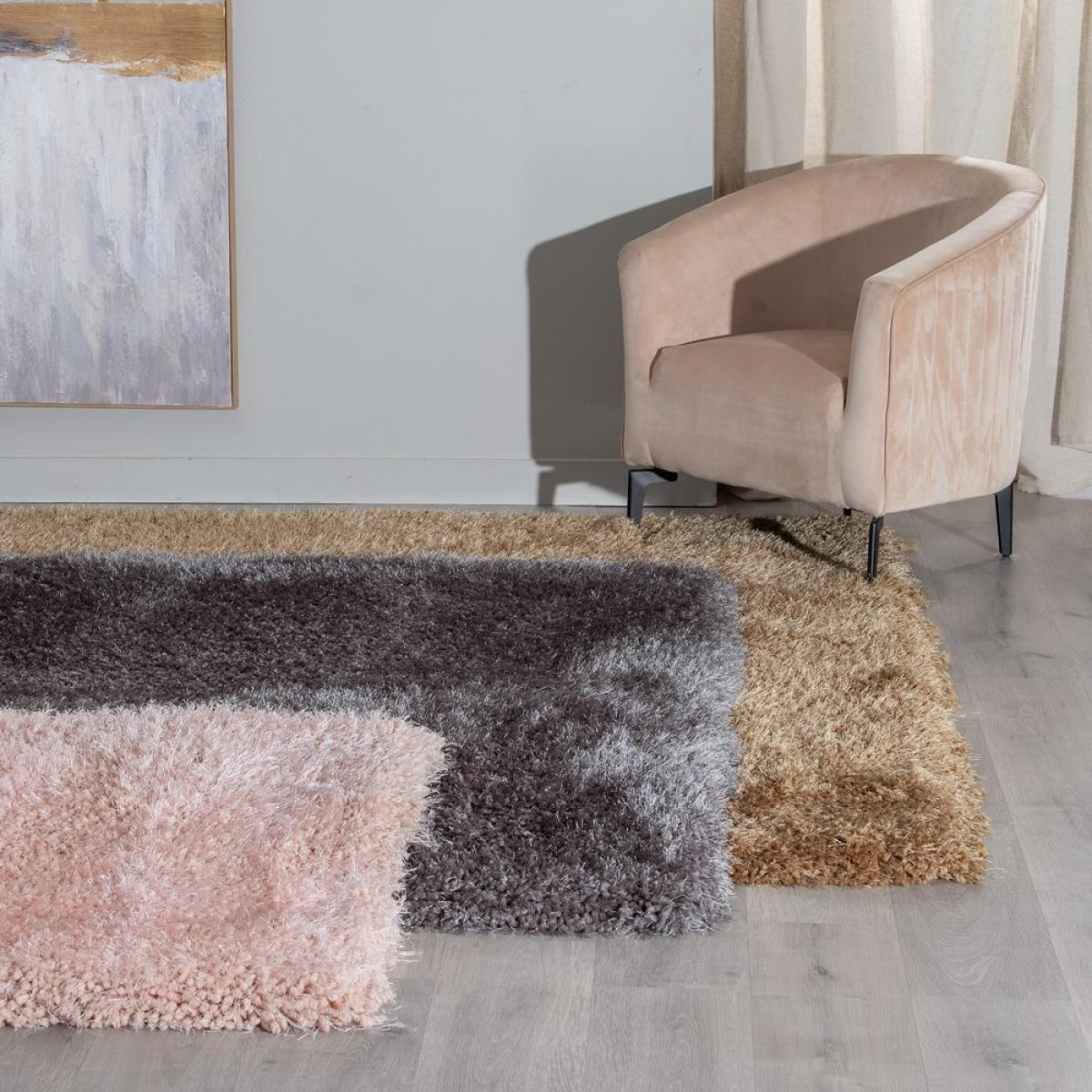 Alfombra rosa poliester decoración 80 x 150 cm