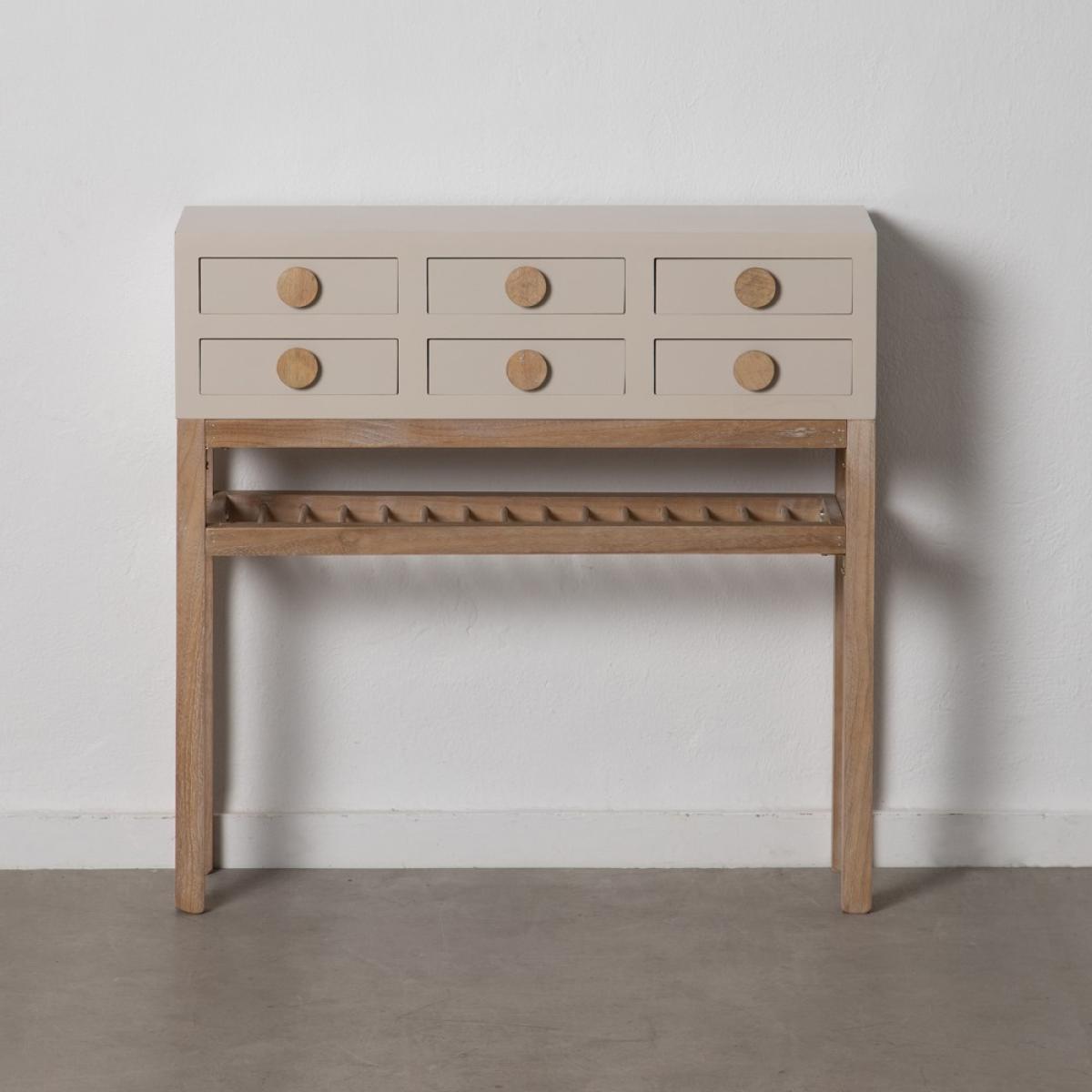 Consola taupe madera paulonia-dm 85 x 26 x 84,50 cm