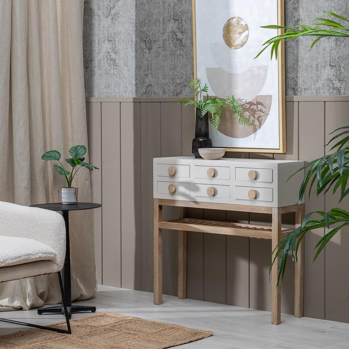 Consola taupe madera paulonia-dm 85 x 26 x 84,50 cm
