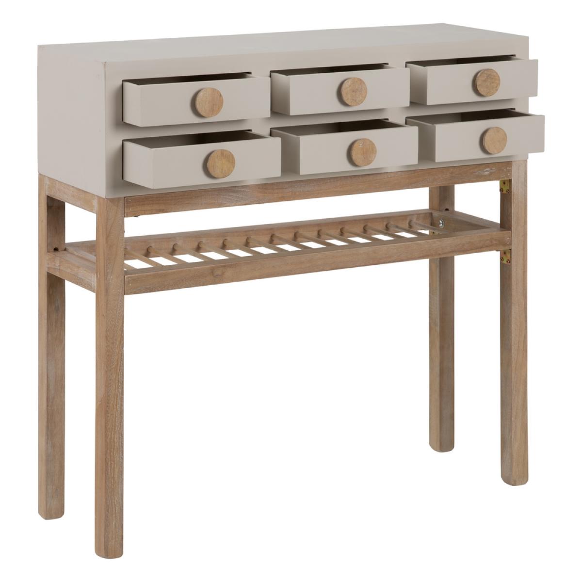 Consola taupe madera paulonia-dm 85 x 26 x 84,50 cm