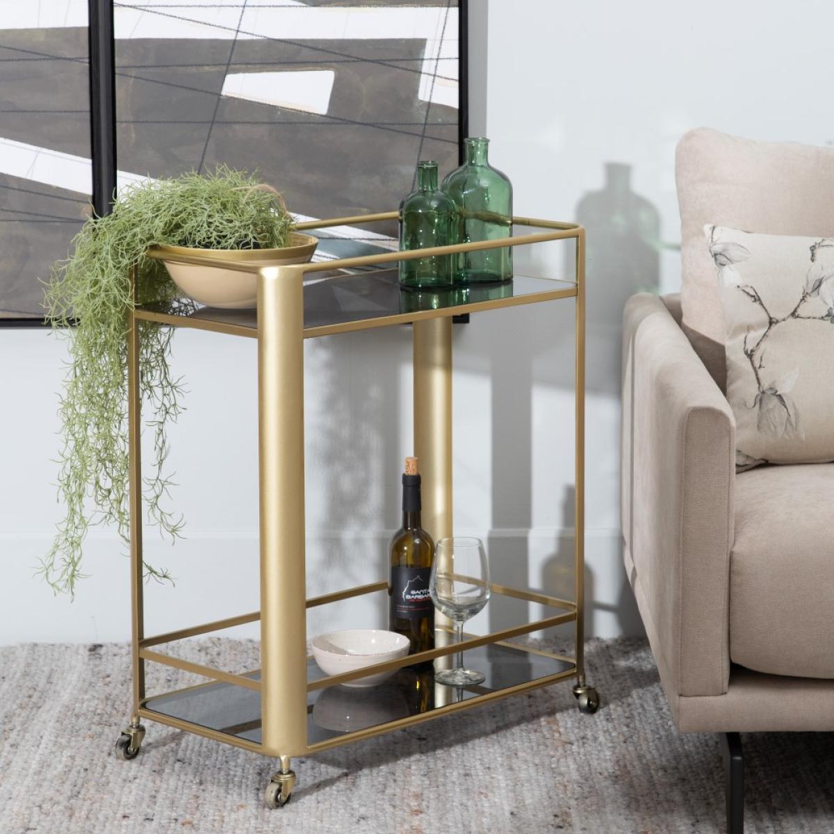 Camarera oro cristal-metal salón 66 x 36,50 x 77 cm