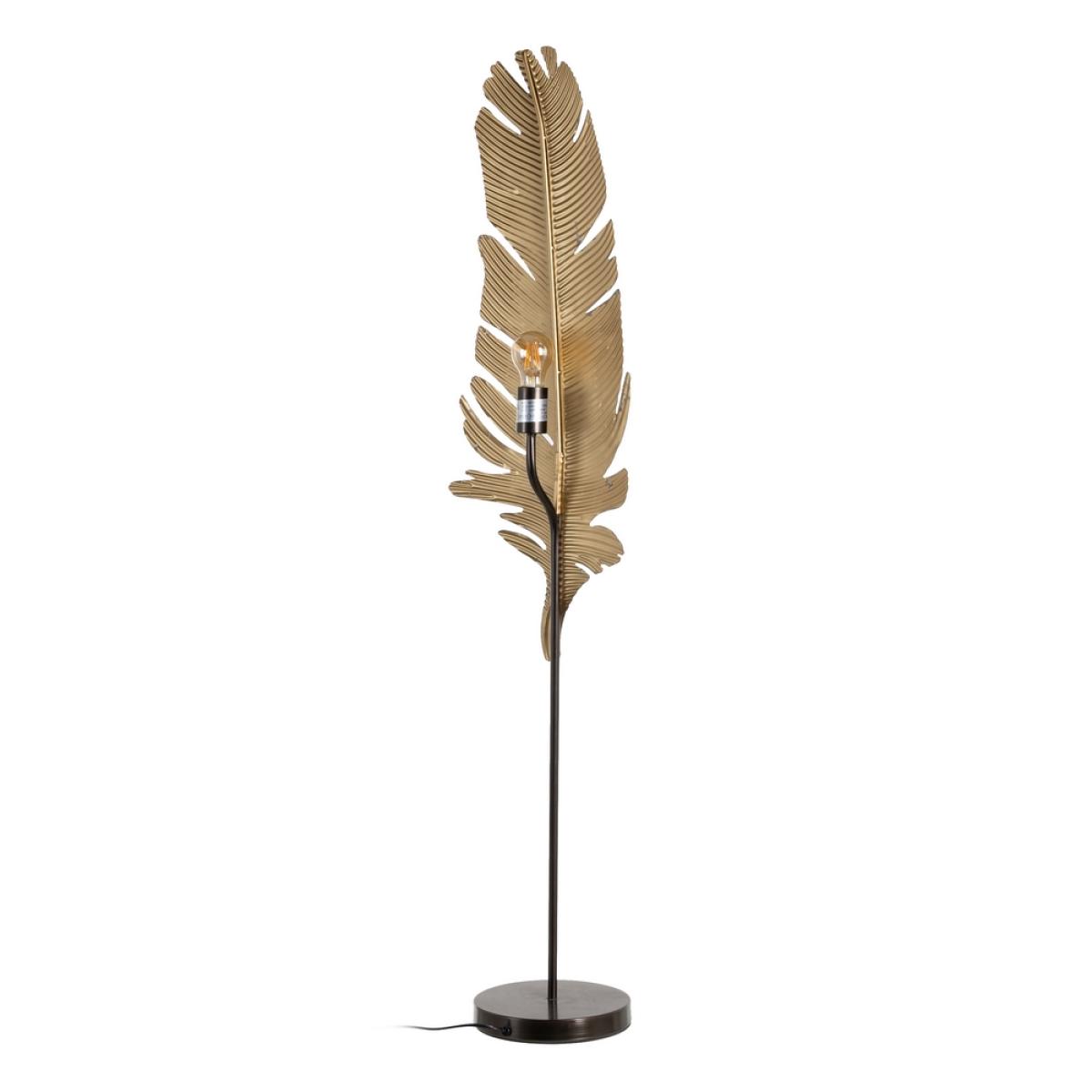 Lámpara suelo hoja oro-negro metal 31 x 31 x 135,50 cm