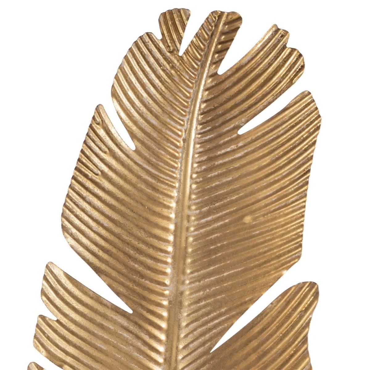 Lámpara suelo hoja oro-negro metal 31 x 31 x 135,50 cm
