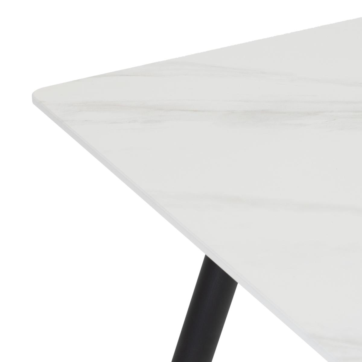 Mesa comedor marmolado blanco-negro 150 x 80 x 75 cm