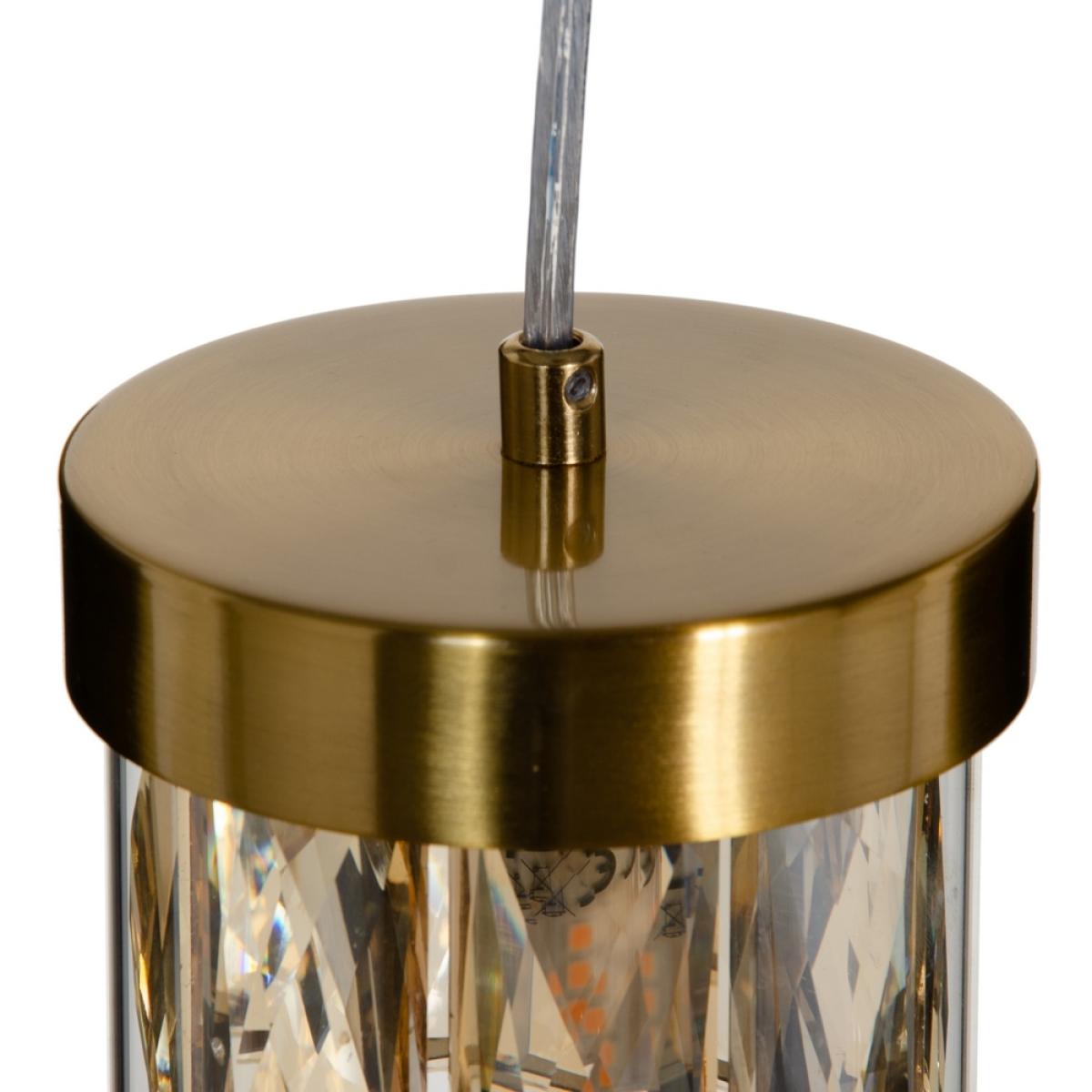Lámpara techo oro metal-cristal 31 x 31 x 45 cm