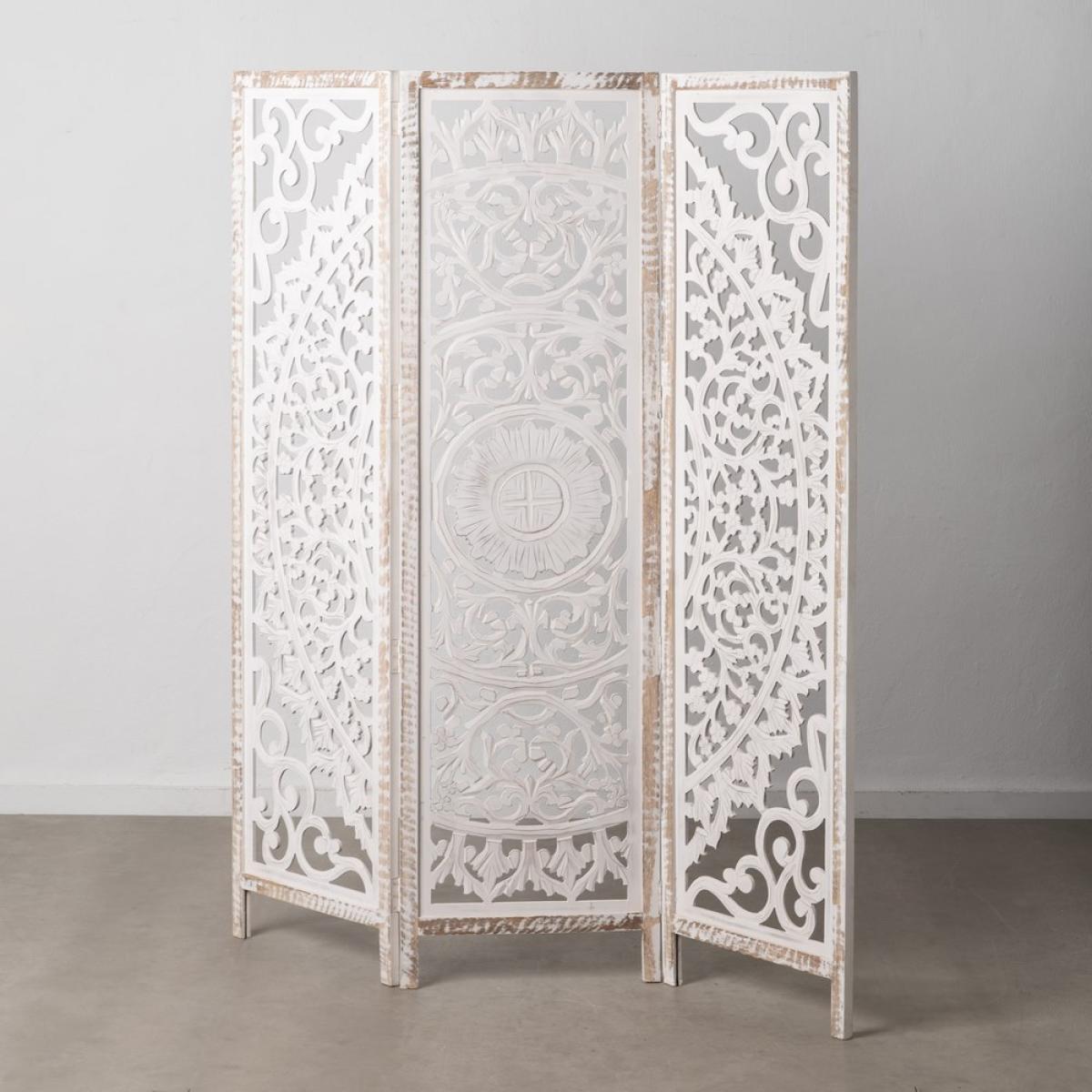 Biombo blanco rozado dm-madera 152 x 2,25 x 182 cm
