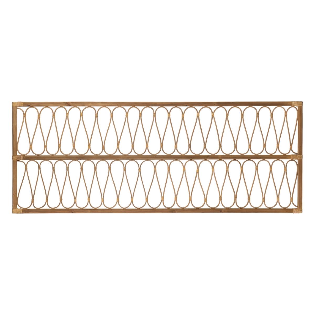 Cabecero natural ratán-madera 160 x 60 cm