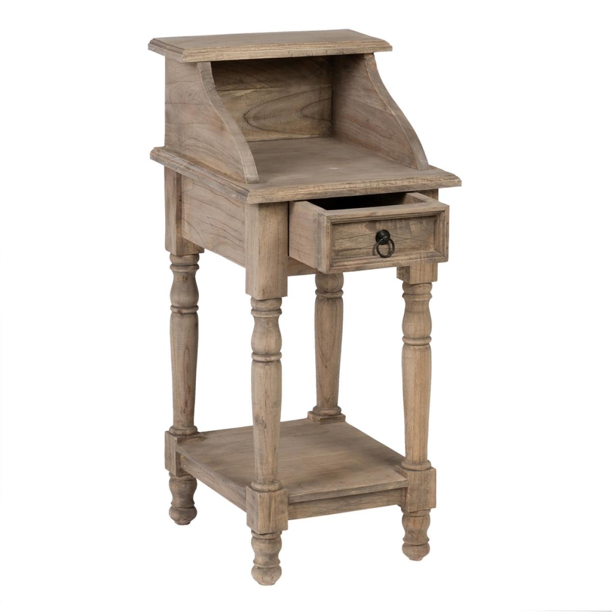 Mueble auxiliar natural madera mindi 35 x 40 x 80 cm