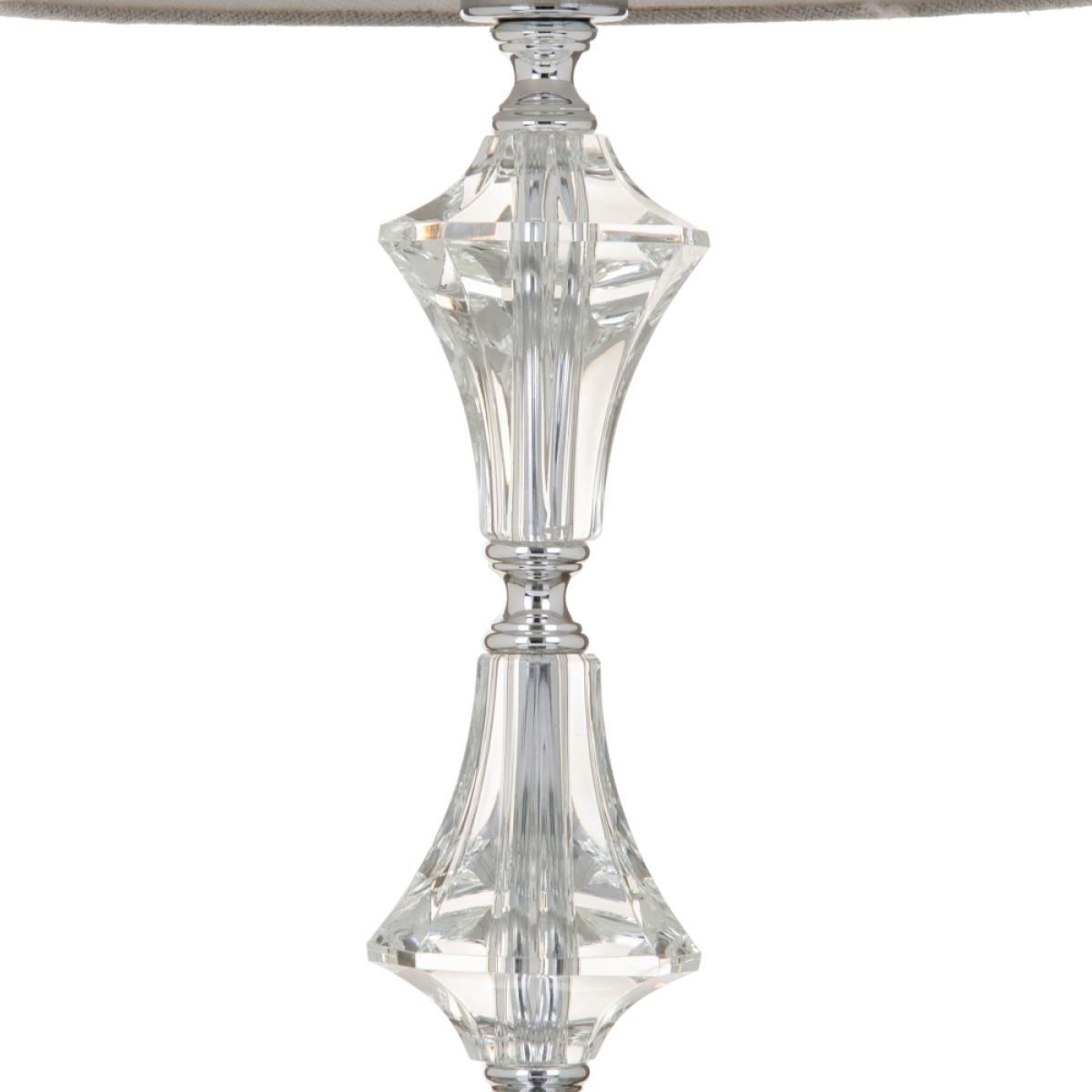 Lámpara mesa plata cristal decoración 32 x 32 x 57 cm