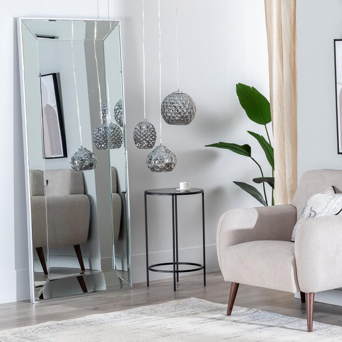 Lámpara techo plata hierro - cristal 23 x 23 x 21,50 cm