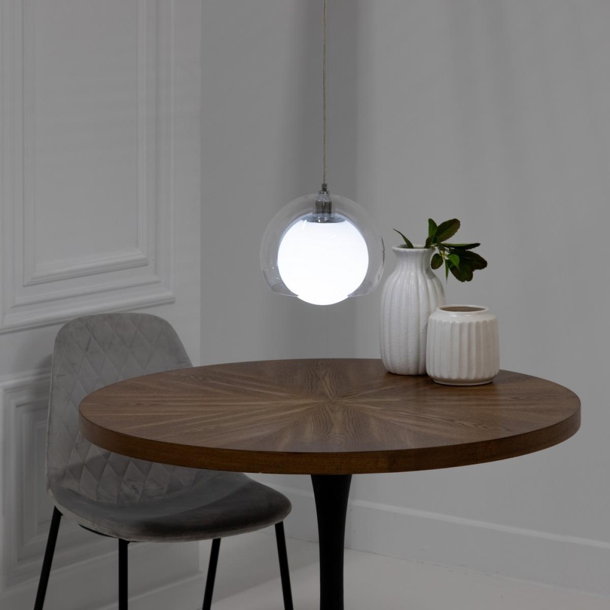 Lámpara techo plata hierro - cristal 25 x 25 x 19,50 cm