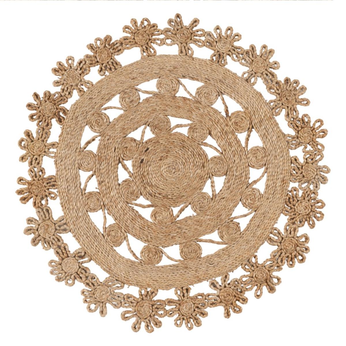 Alfombra natural yute decoración 120 x 120 cm