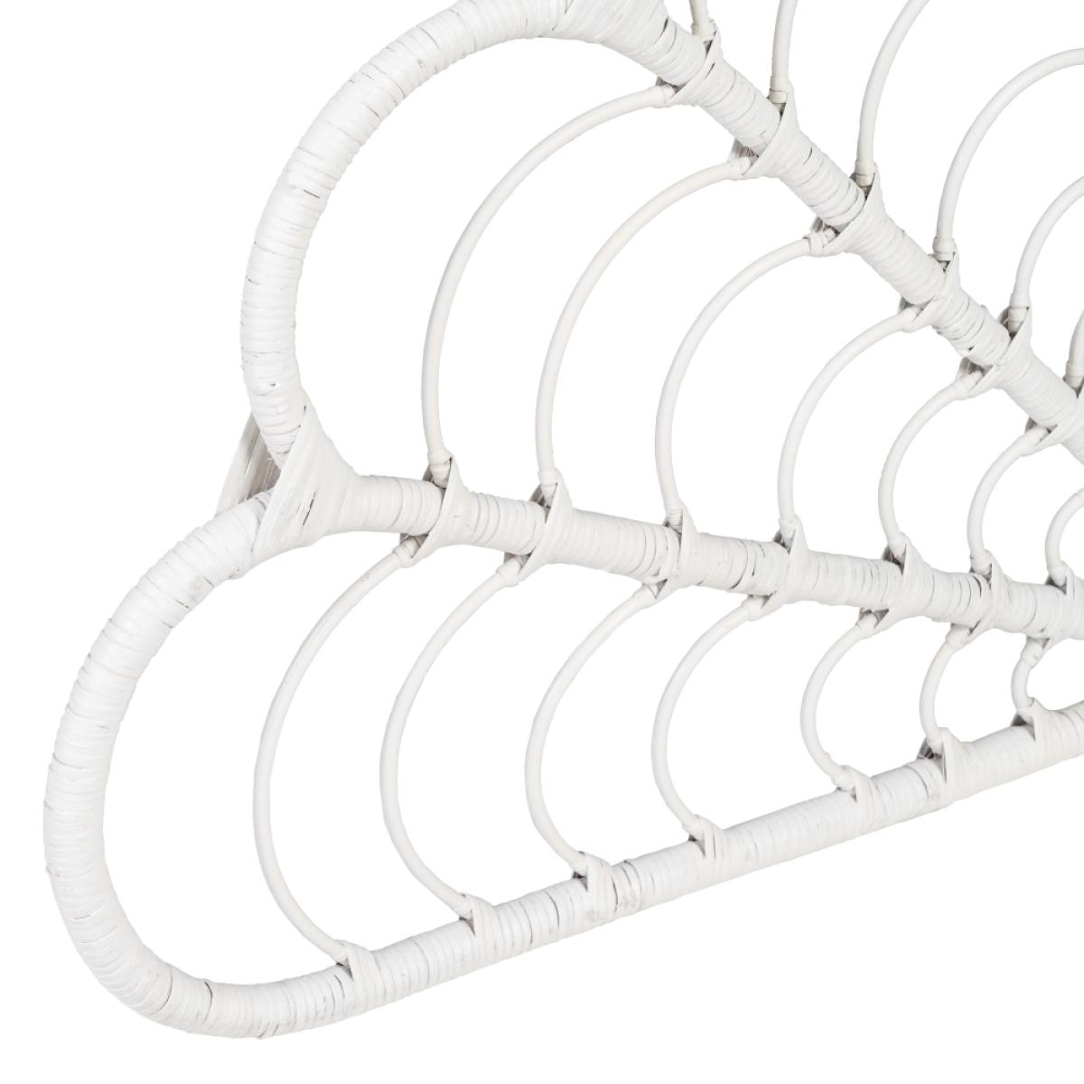 Cabecero blanco ratán dormitorio 160 x 3 x 80 cm