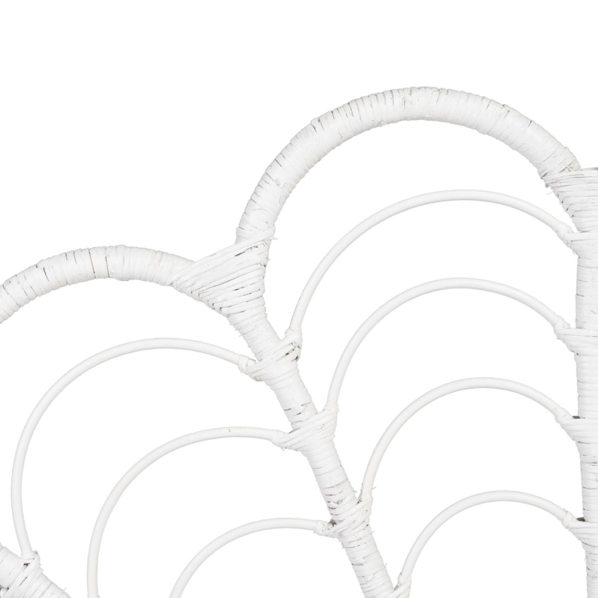Cabecero blanco ratán dormitorio 160 x 3 x 80 cm