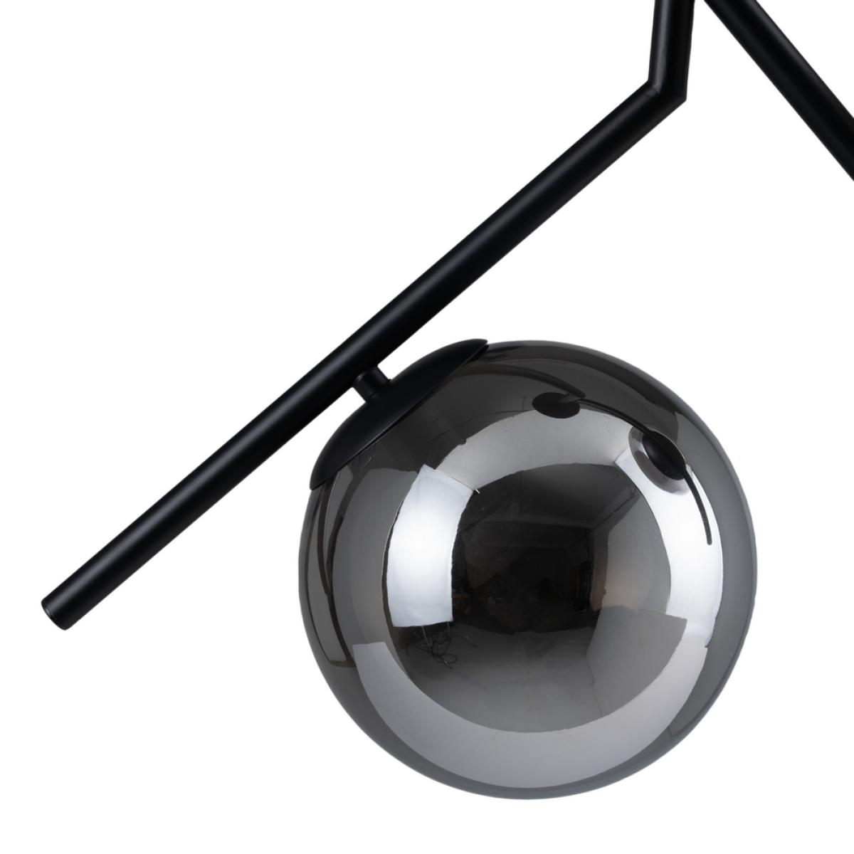 Lámpara techo negro metal-cristal 50 x 15 x 54 cm