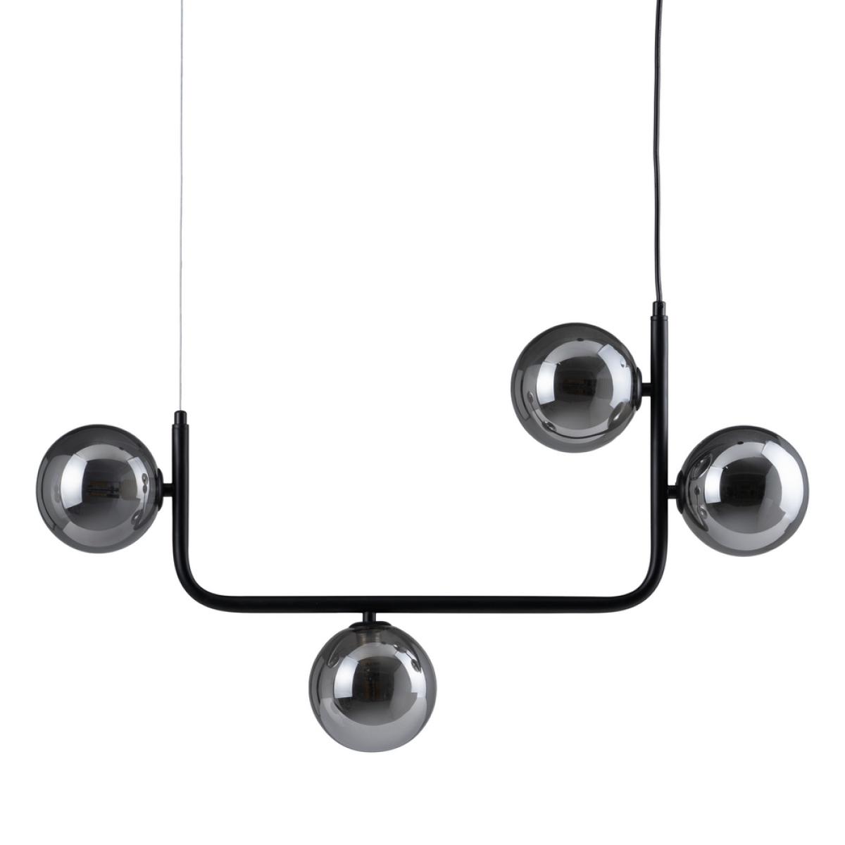 Lámpara techo negro metal-cristal 85 x 15 x 32 cm