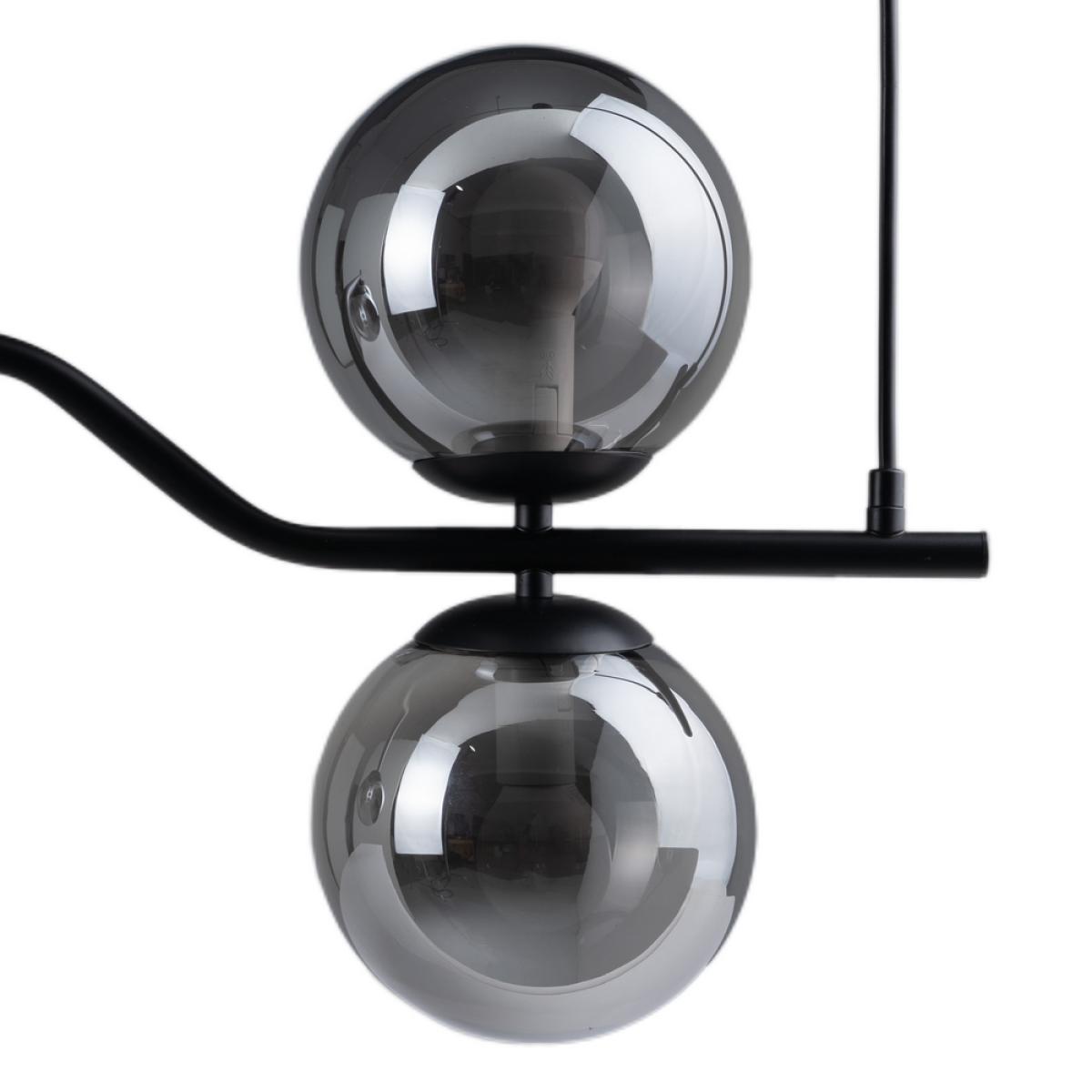 Lámpara techo negro metal-cristal 100 x 15 x 30 cm