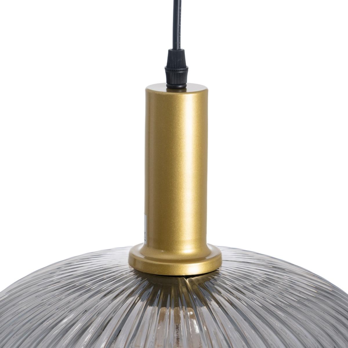 Lámpara techo gris-oro metal-cristal 30 x 30 x 26 cm