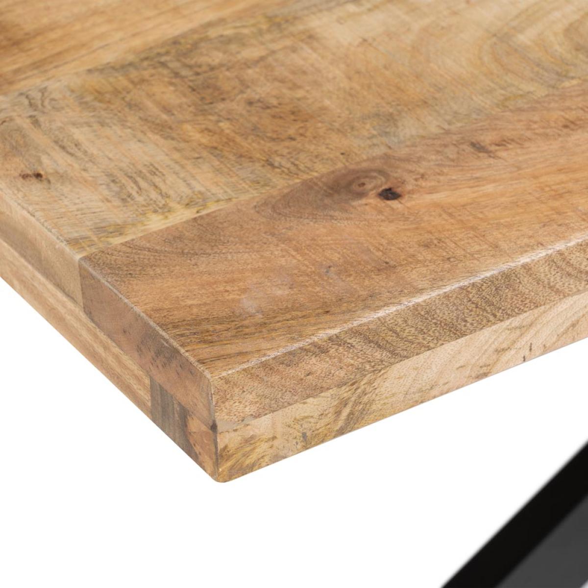 Mesa comedor natural-negro madera-hierro 180 x 90 x 79 cm