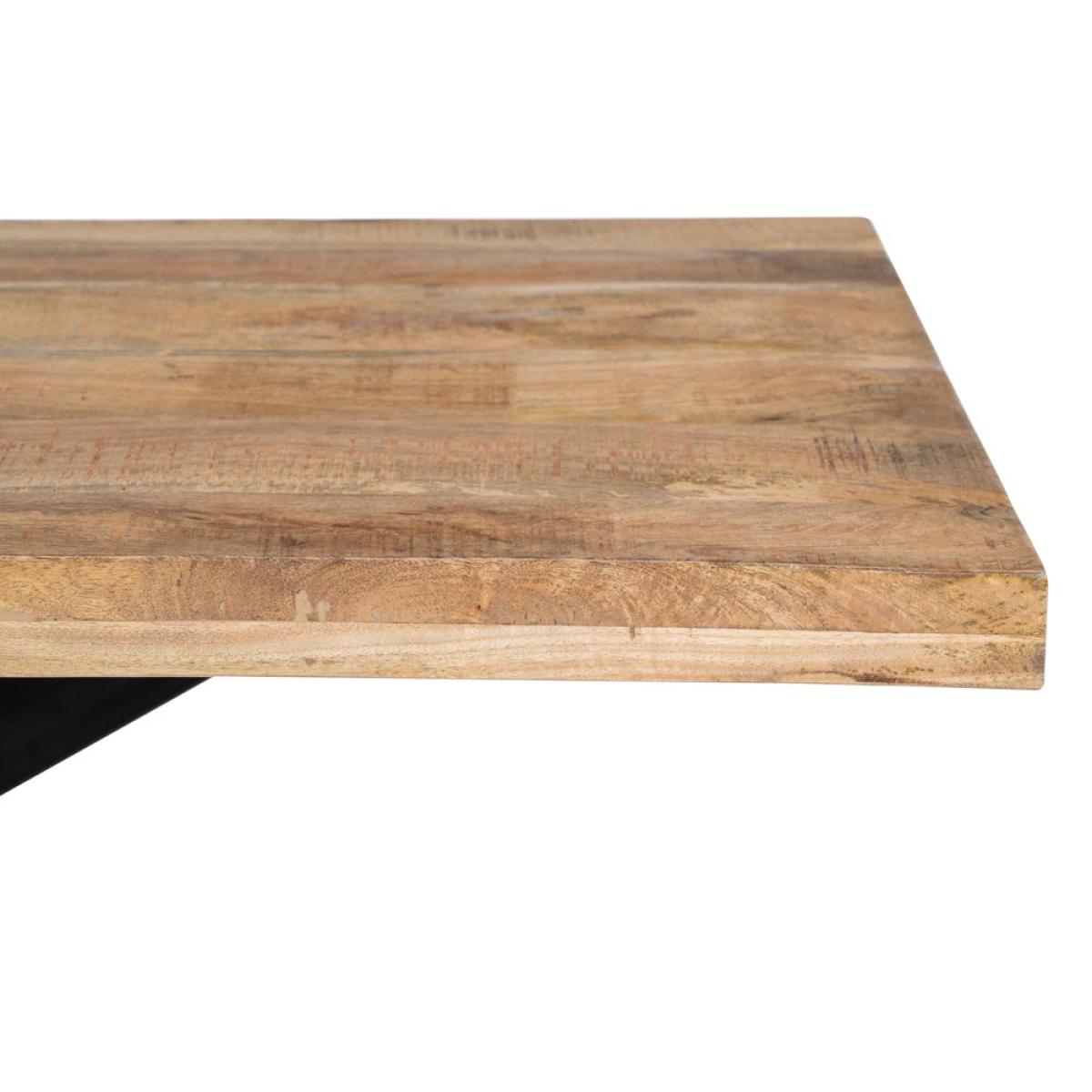 Mesa comedor natural-negro madera-hierro 180 x 90 x 79 cm