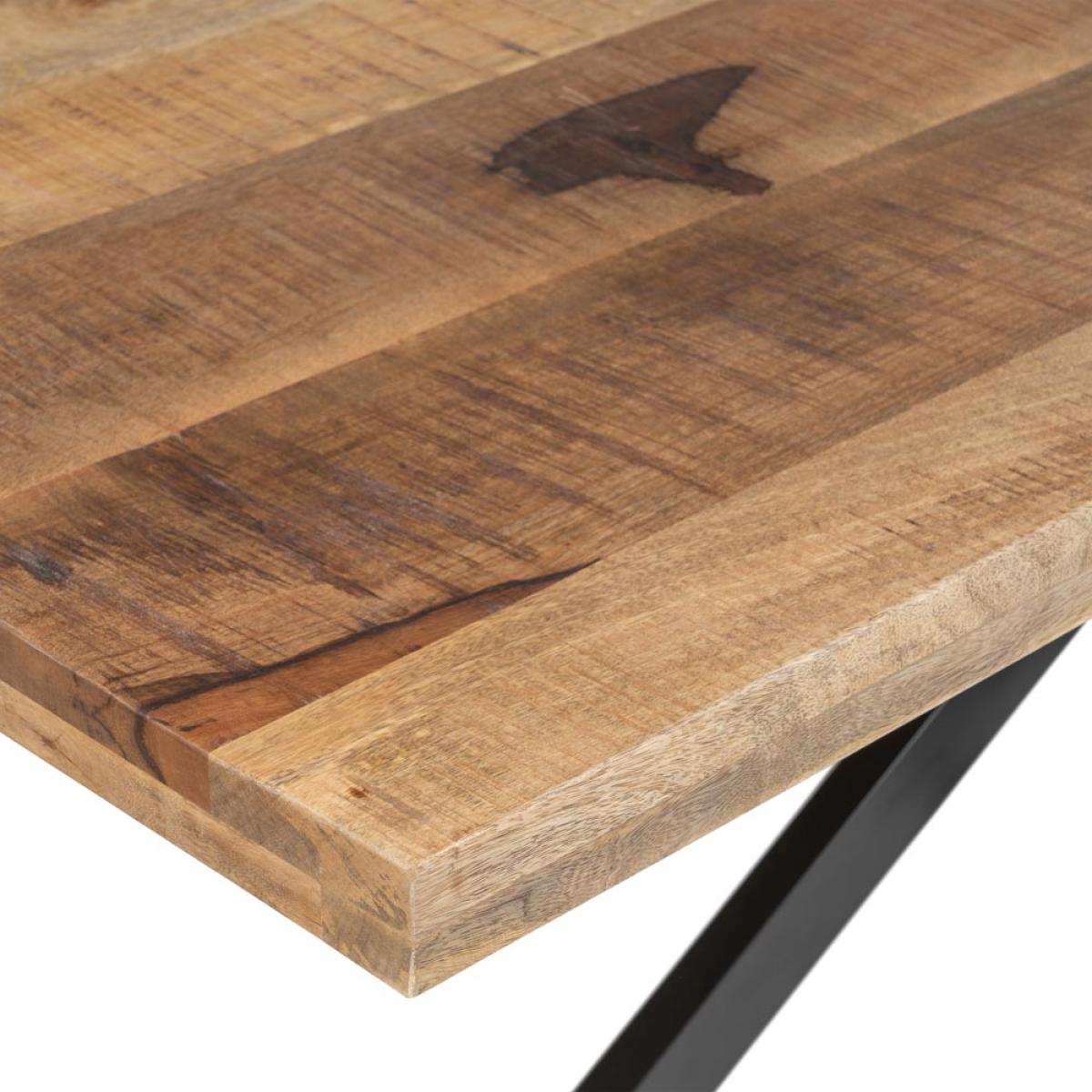 Mesa comedor natural-negro madera-hierro 240 x 100 x 79 cm