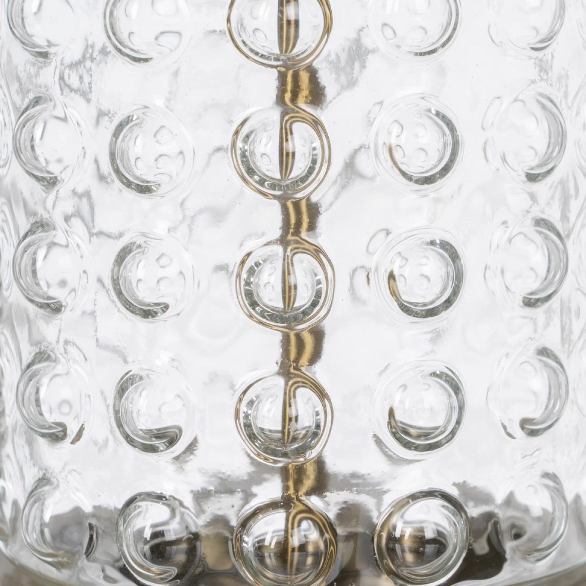 Lámpara mesa cristal-metal iluminación 23 x 23 x 51 cm