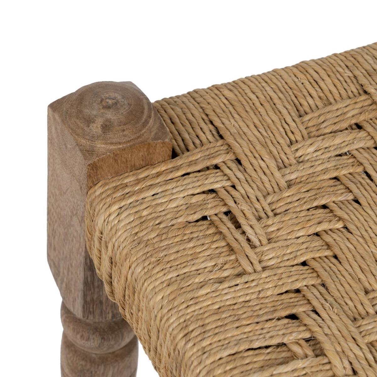 Taburete fibra natural - madera salón 40 x 40 x 40 cm 310608028