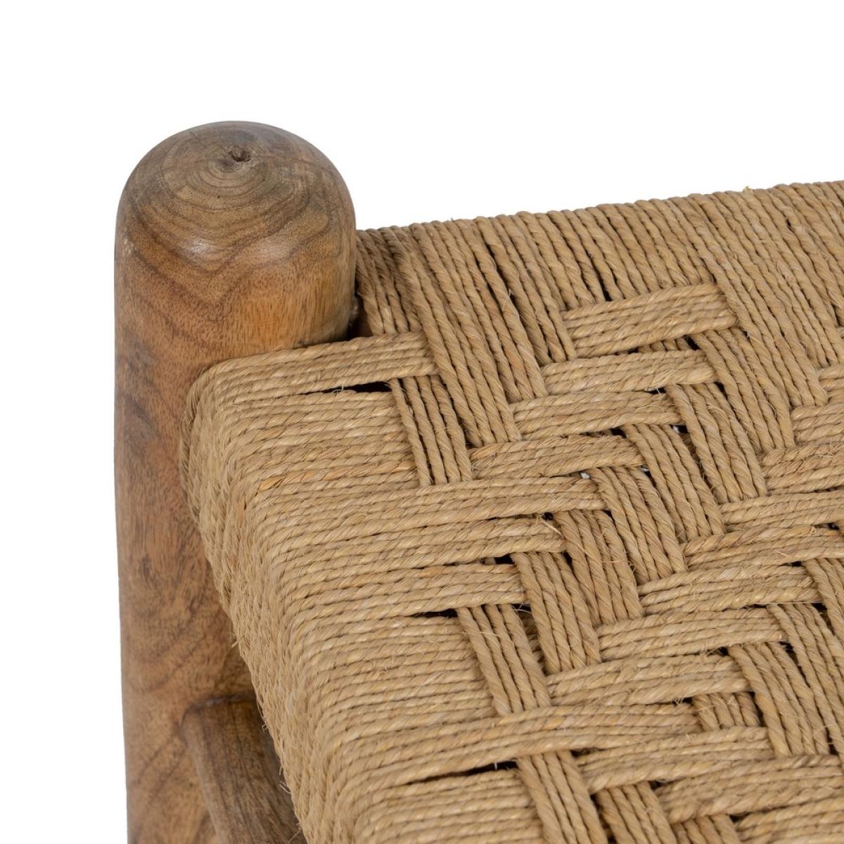 Banqueta fibra natural - madera salón 100 x 45 x 40 cm