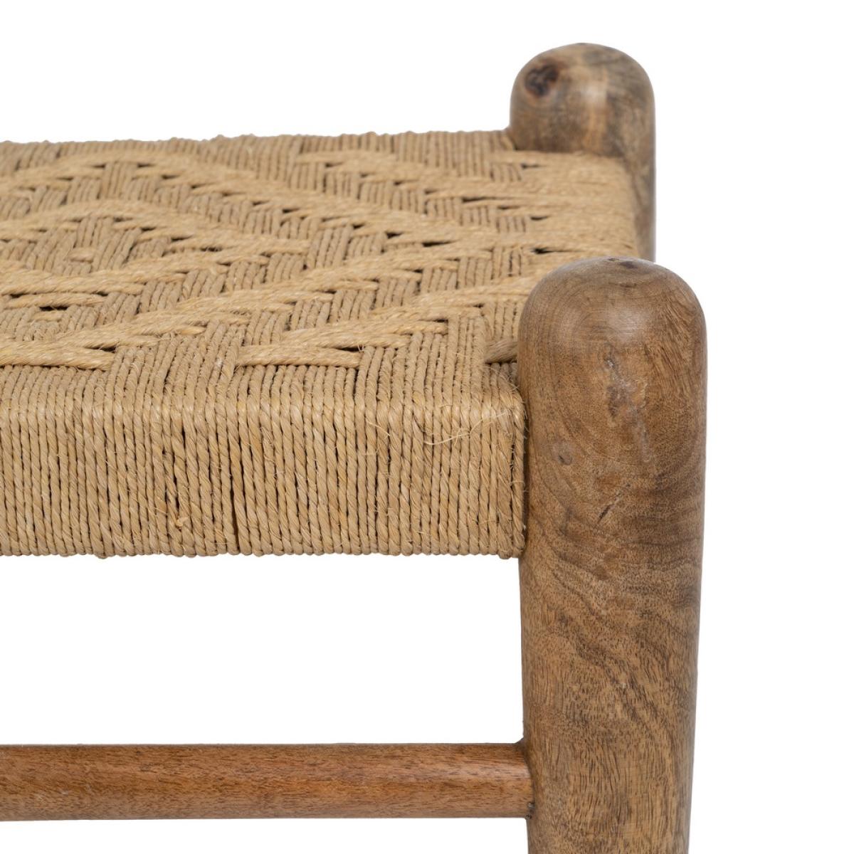 Banqueta fibra natural - madera salón 100 x 45 x 40 cm