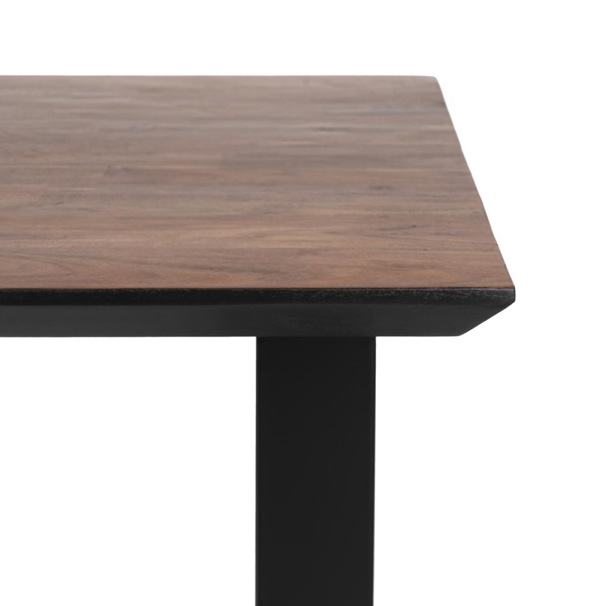 Mesa comedor negro-marrón madera-hierro 200 x 100 x 76 cm