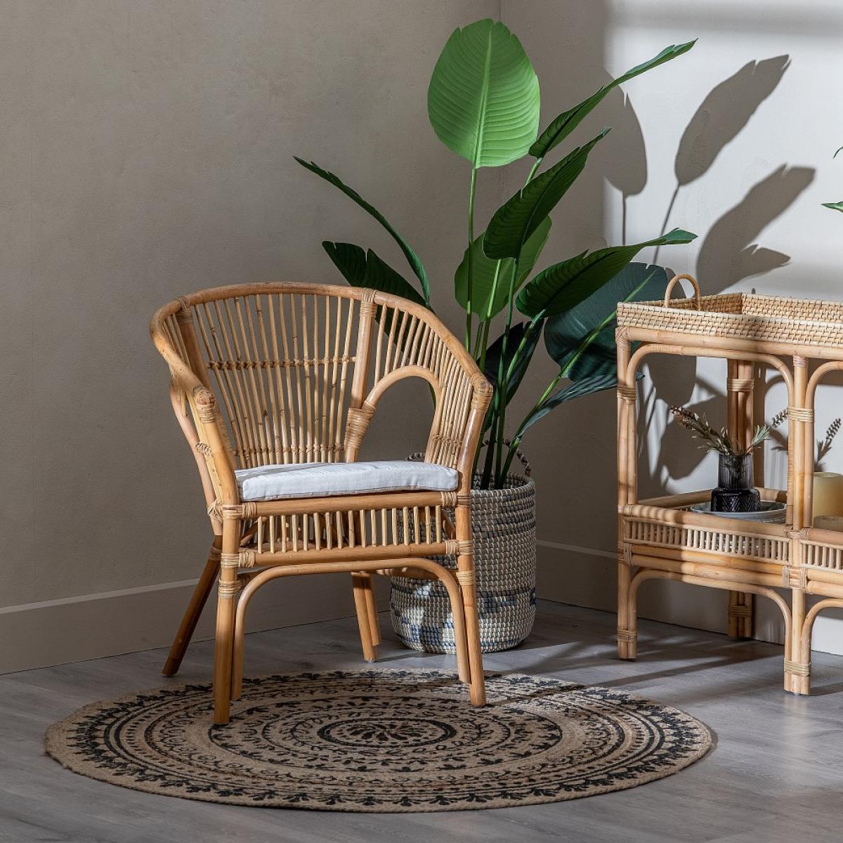 Sillón natural ratán salón 57 x 58 x 80 cm 310608064